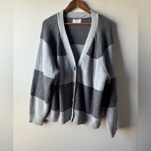 Striped Gray and Black Women's Sweater
